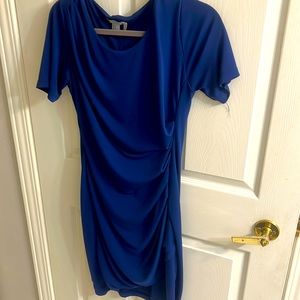 Royal Blue mini dress with ruching to the left side